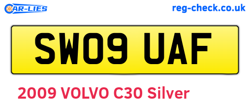 SW09UAF are the vehicle registration plates.