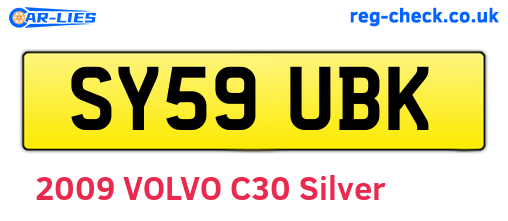 SY59UBK are the vehicle registration plates.