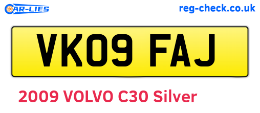 VK09FAJ are the vehicle registration plates.