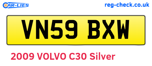 VN59BXW are the vehicle registration plates.