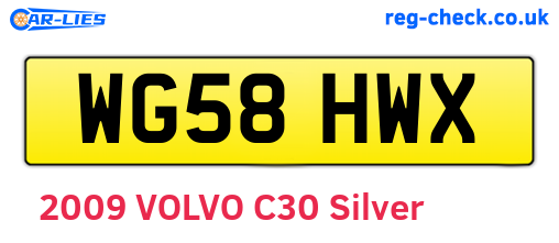 WG58HWX are the vehicle registration plates.