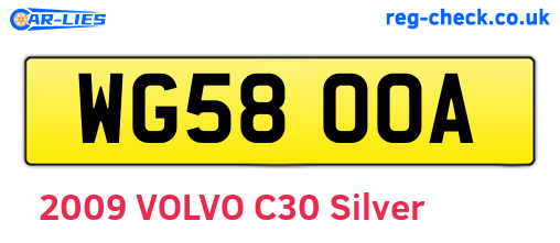 WG58OOA are the vehicle registration plates.