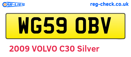 WG59OBV are the vehicle registration plates.