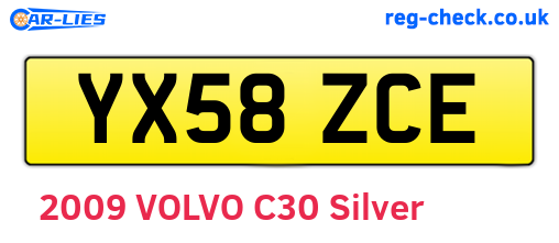 YX58ZCE are the vehicle registration plates.