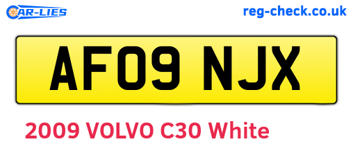 AF09NJX are the vehicle registration plates.