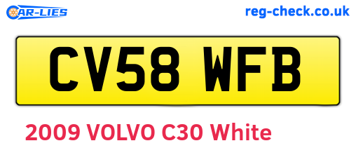CV58WFB are the vehicle registration plates.