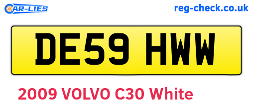 DE59HWW are the vehicle registration plates.