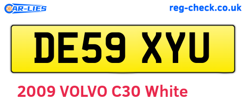DE59XYU are the vehicle registration plates.