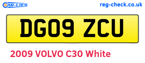 DG09ZCU are the vehicle registration plates.