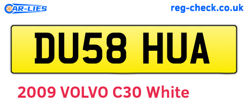 DU58HUA are the vehicle registration plates.