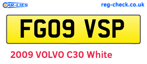 FG09VSP are the vehicle registration plates.