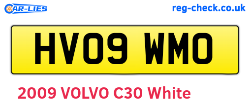 HV09WMO are the vehicle registration plates.