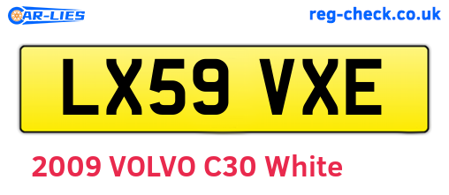 LX59VXE are the vehicle registration plates.