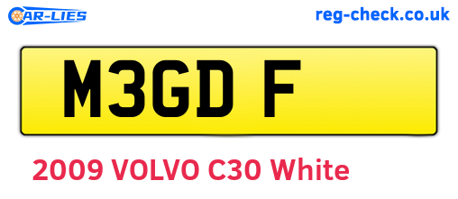 M3GDF are the vehicle registration plates.
