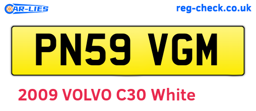 PN59VGM are the vehicle registration plates.