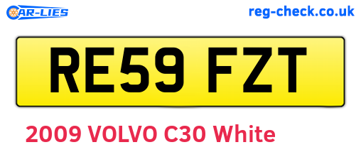RE59FZT are the vehicle registration plates.
