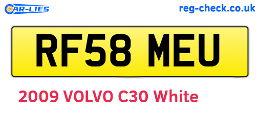 RF58MEU are the vehicle registration plates.
