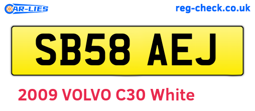 SB58AEJ are the vehicle registration plates.