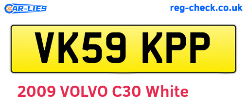 VK59KPP are the vehicle registration plates.