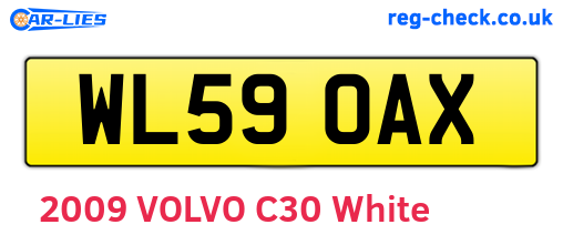 WL59OAX are the vehicle registration plates.
