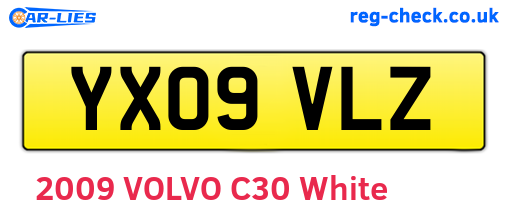 YX09VLZ are the vehicle registration plates.