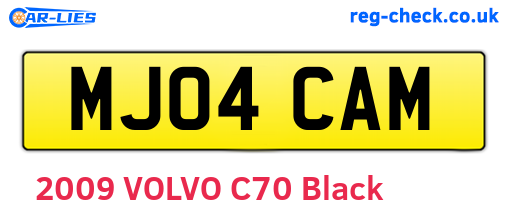 MJ04CAM are the vehicle registration plates.