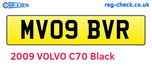 MV09BVR are the vehicle registration plates.
