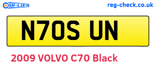 N70SUN are the vehicle registration plates.