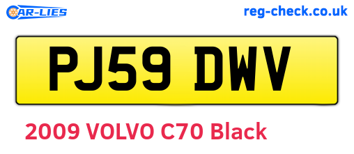 PJ59DWV are the vehicle registration plates.