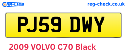 PJ59DWY are the vehicle registration plates.