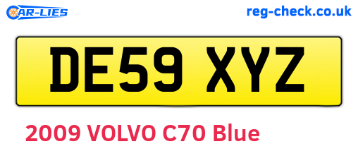 DE59XYZ are the vehicle registration plates.