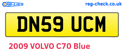 DN59UCM are the vehicle registration plates.