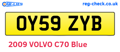 OY59ZYB are the vehicle registration plates.