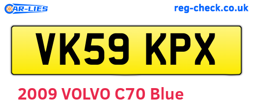 VK59KPX are the vehicle registration plates.