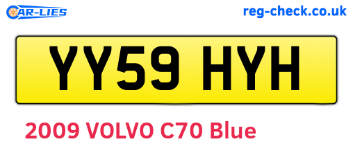 YY59HYH are the vehicle registration plates.