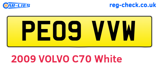 PE09VVW are the vehicle registration plates.