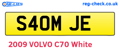 S40MJE are the vehicle registration plates.