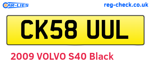 CK58UUL are the vehicle registration plates.