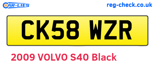 CK58WZR are the vehicle registration plates.