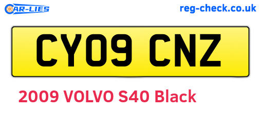 CY09CNZ are the vehicle registration plates.