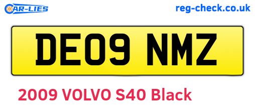 DE09NMZ are the vehicle registration plates.