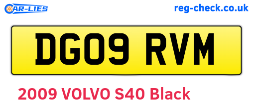 DG09RVM are the vehicle registration plates.