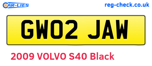 GW02JAW are the vehicle registration plates.