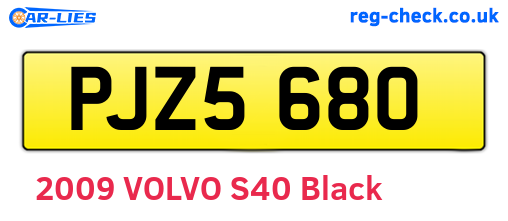 PJZ5680 are the vehicle registration plates.