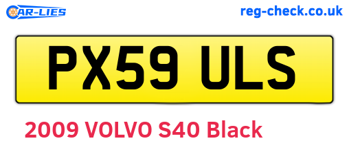 PX59ULS are the vehicle registration plates.