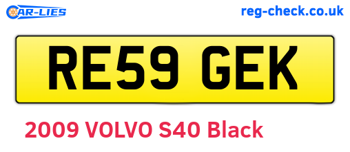 RE59GEK are the vehicle registration plates.