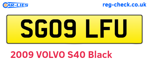 SG09LFU are the vehicle registration plates.