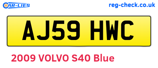 AJ59HWC are the vehicle registration plates.
