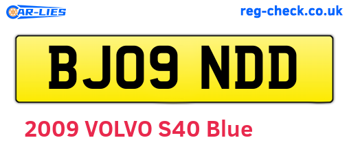 BJ09NDD are the vehicle registration plates.