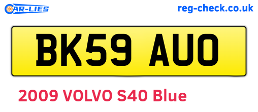 BK59AUO are the vehicle registration plates.